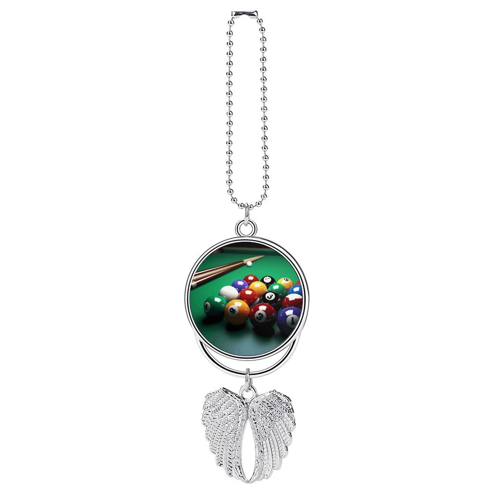 Billiards Car Pendant Rear View Mirror Hanging Ornament Auto Metal Charm for Aesthetic Interior Decor. Lucky Car Accessories Cute Funny Hanging Decor for Car Truck
