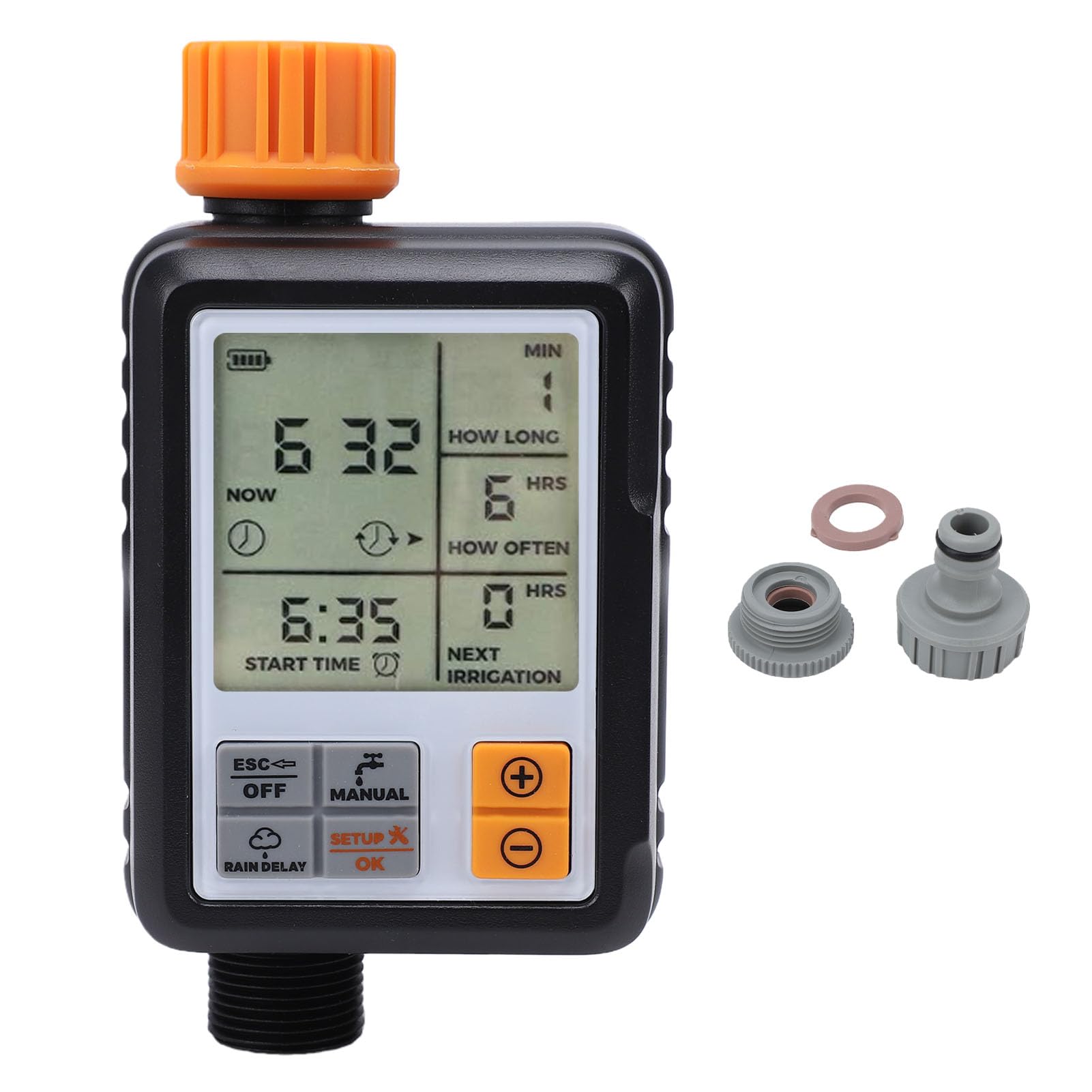 Yosoo Health Gear Temporizador de Riego Inteligente, de Riego Automático ABS con Protección IP55, Pantalla Grande, Rango de Funcionamiento de 33,8 a 104 °F para Césped, Jardín, Balcón