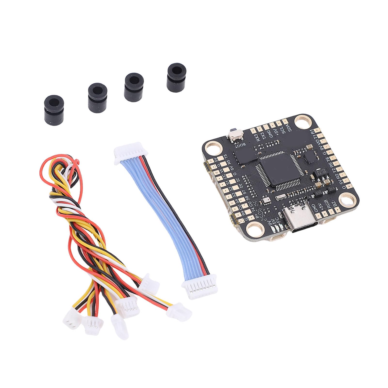 Wakects Controlador de Vuelo de Drones, Pila de Controlador de Vuelo EVA con ESC sin Escobillas 80A, Actualización de Firmware Inalámbrica, Disipador de Calor CNC, Diseño de Múltiples Puertos para