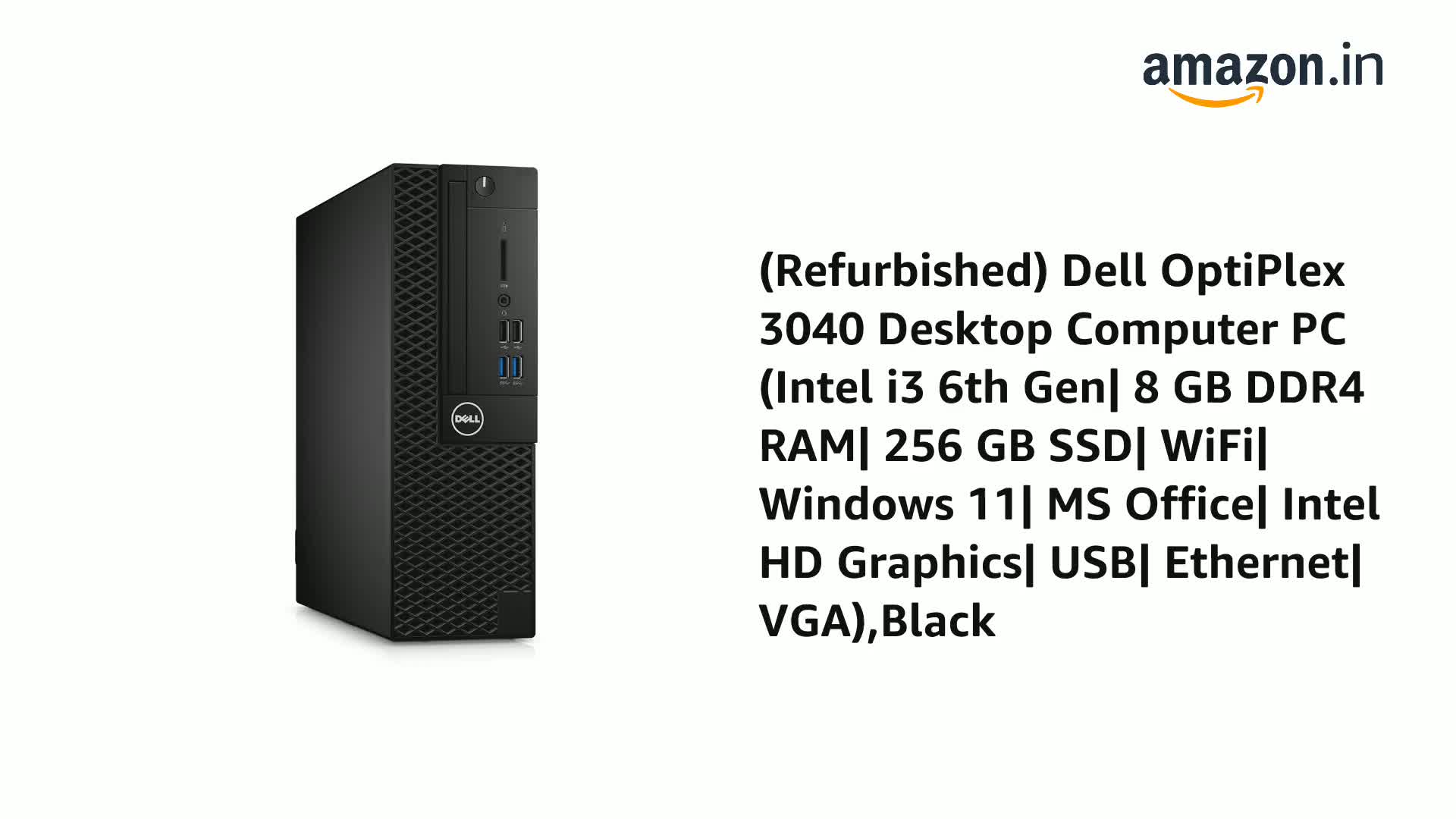 Refurbished) Dell OptiPlex 3040 Desktop Computer PC (Intel i3 6th