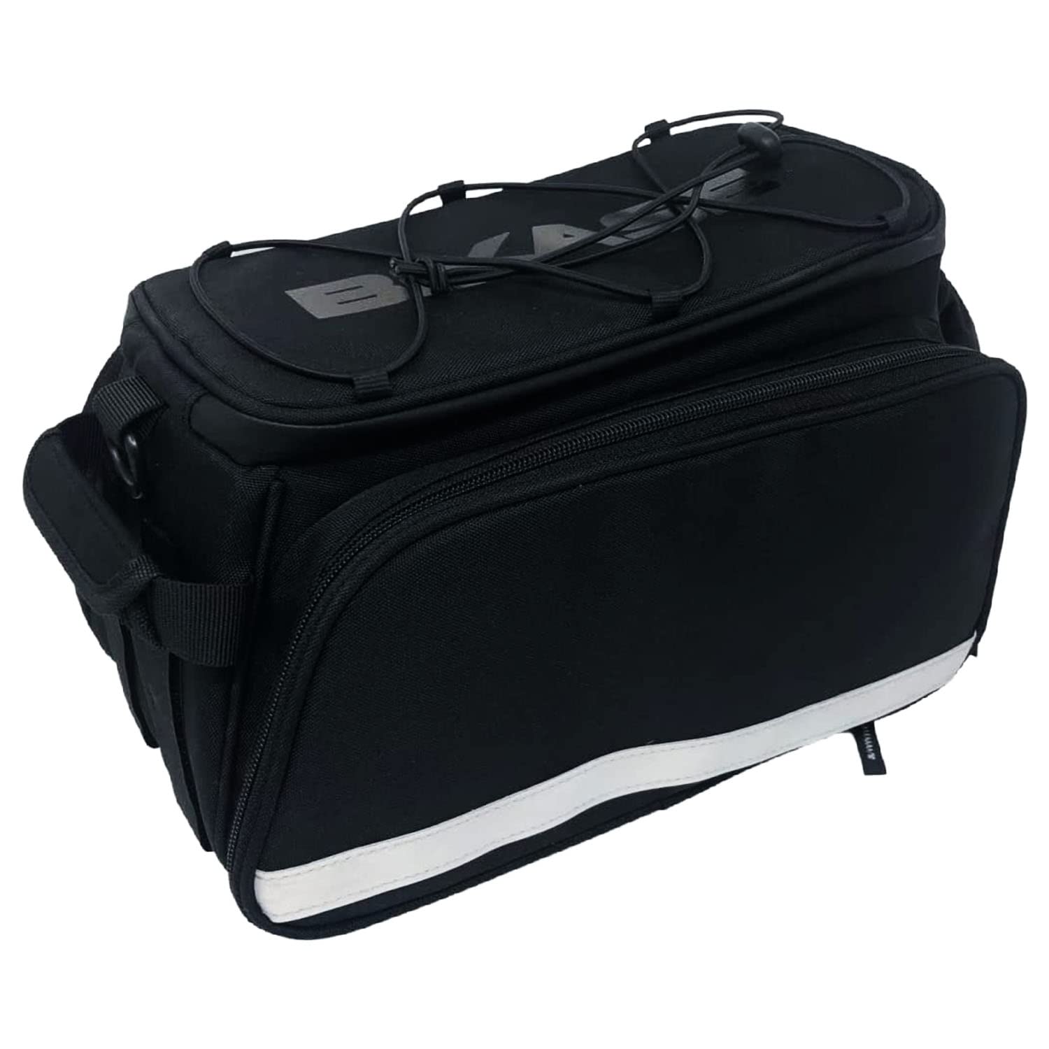 BiKase Big Daddy Expandable Rack Bag with Panniers, Ideal for E-bikes & Bicycles - Waterproof Rear Bike Trunk with Ice Compartment, Phone & Bottle Pockets, Reflective for Safety