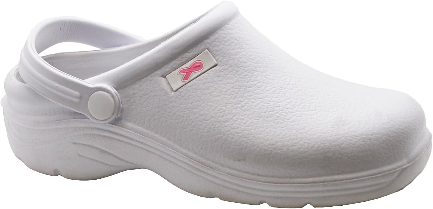 Hey Medical Uniforms Womens Lightweight Slip On Nurses EVA Clogs Garden Shoes, White 7