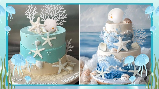 JeVenis Unterwasser Torten-Deko - Meerestier Kuchen-Topper Für Ozean Themen Partys