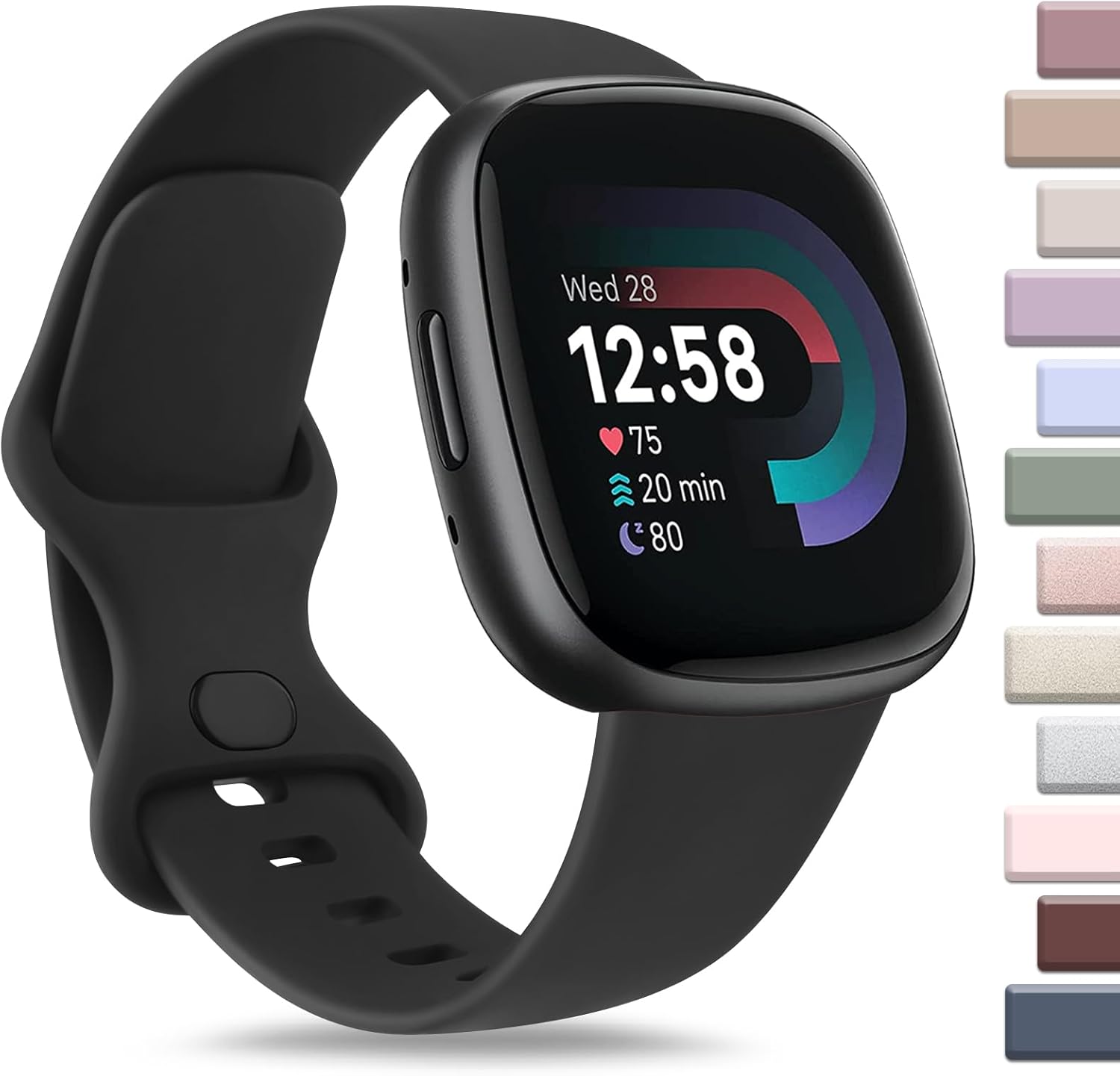 AK Correa deportiva compatible con Fitbit Sense 2  Sense BandsFitbit Versa 4  Versa 3 bandas para mujeres y hombres, correas clásicas de silicona