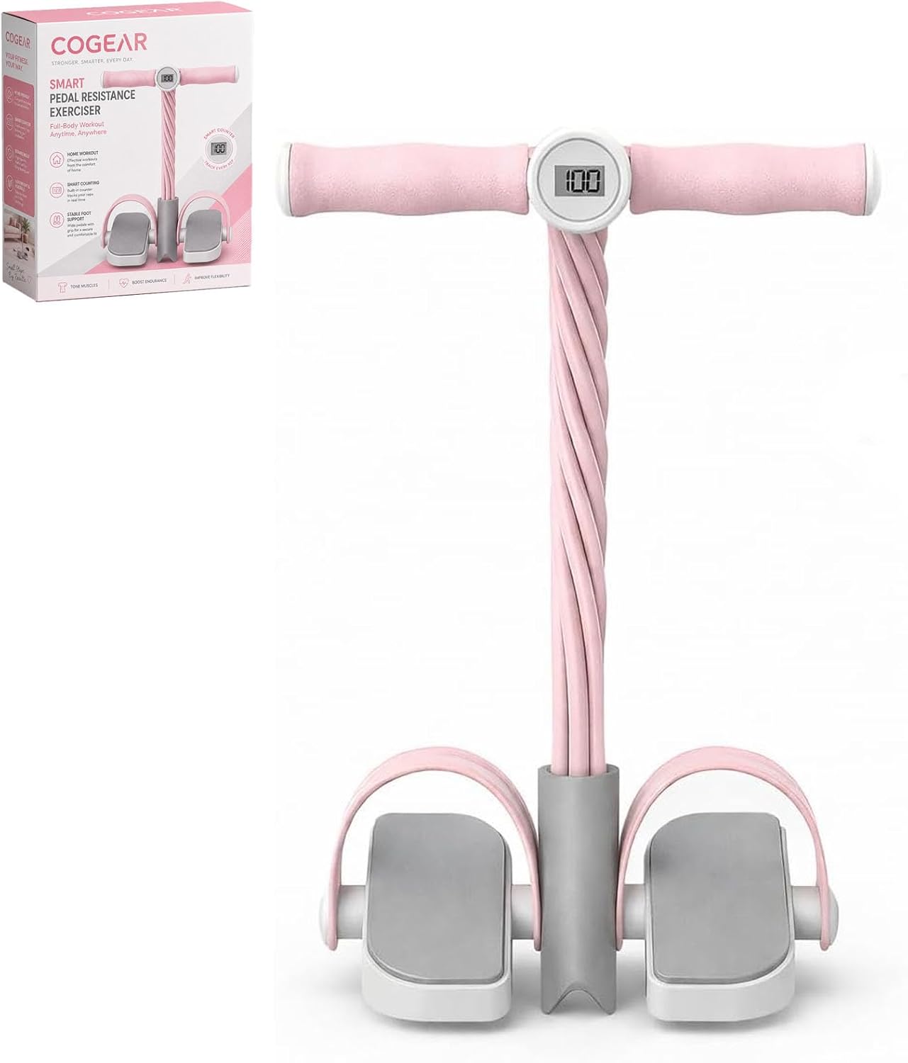 Pedal para pies con contador digital y bandas de resistencia miniatura 1