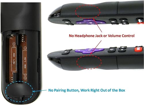 Miniatura 2 de Control remoto original Amaz247 Roku para Roku Player (cualquier forma de caja de dispositivo Roku) (Roku 1/2/3/4, HD/LT/XS/XD),