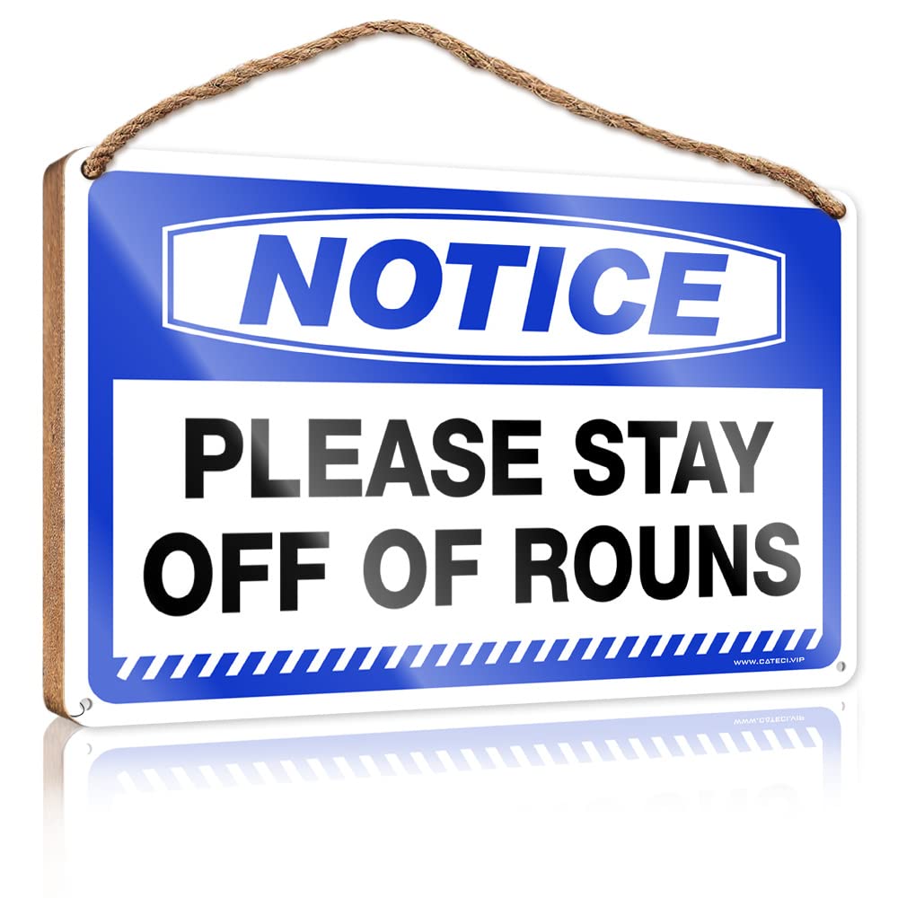 Porch Signs And Decor Outdoor Notice Please Stay Off Of Rouns Wooden Sign Outdoor Signs And Decor Spring Porch Sign(23X35CM)