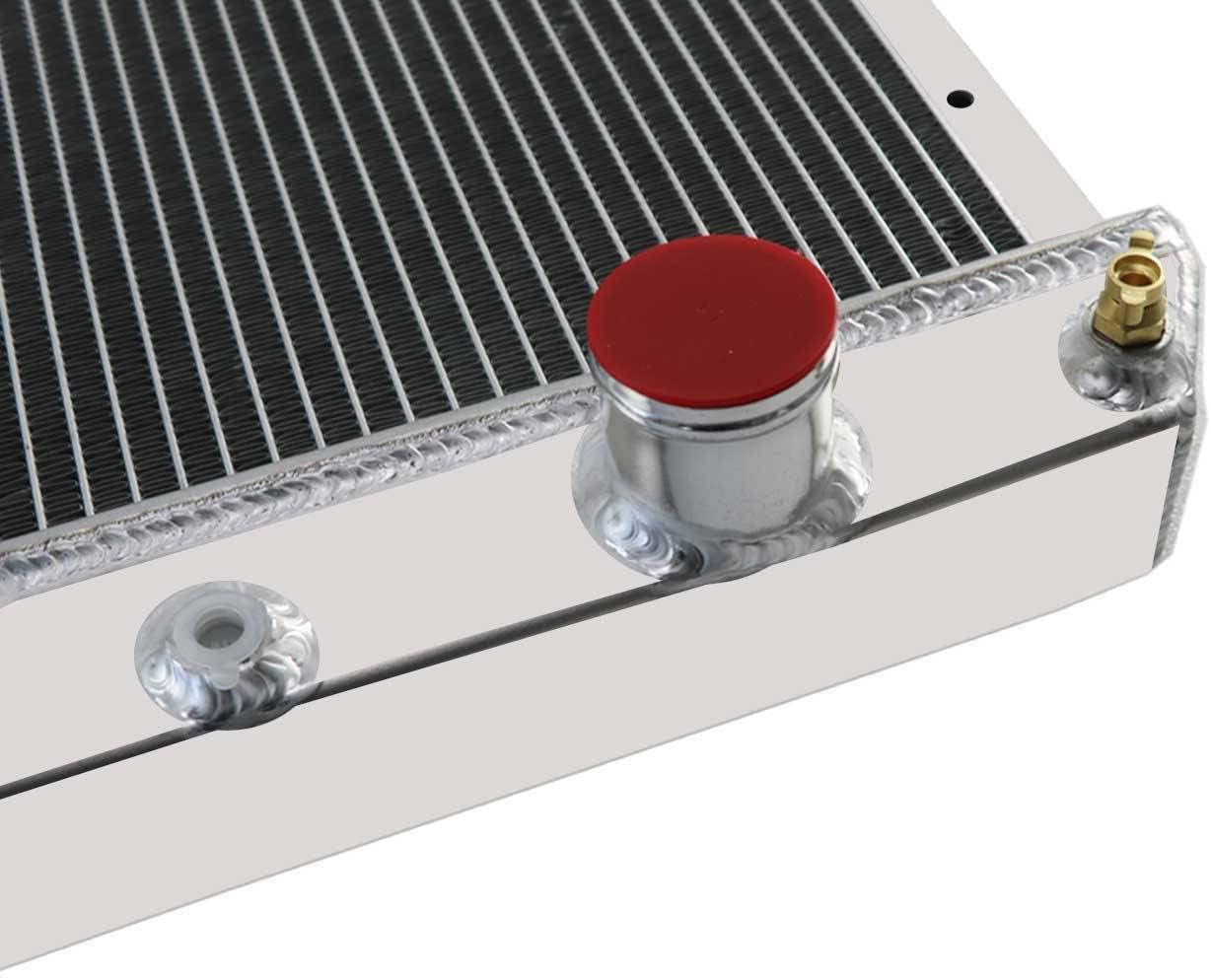 Direct Replacement for 1963-1966 1964 1965 Chevy C10 C20 C30 Pickup Truck V8 Aluminum Radiator (3-Row) (3-Row Radiator)
