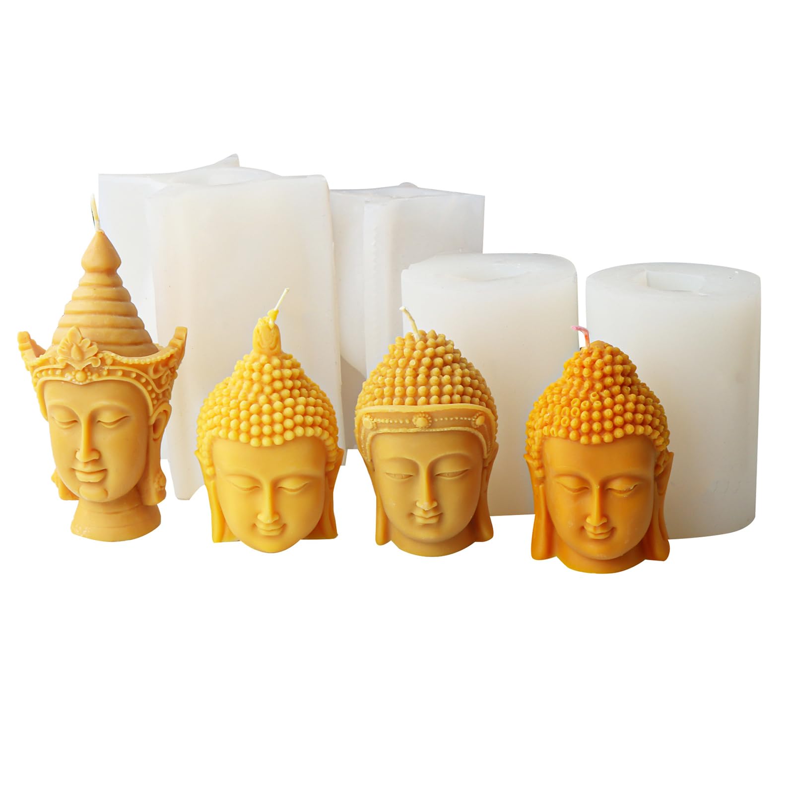 Moule à bougie en forme de tête de bouddha, facile à nettoyer, en Silicone, pour la fabrication de bougies, de savon et de décoration de gâteaux, moule artisanal fait à la main