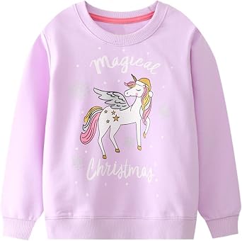 Toddler Girl Sweatshirt Cotton Crewneck Pullover Winter Long Sleeve Casual Christmas Tops Shirts