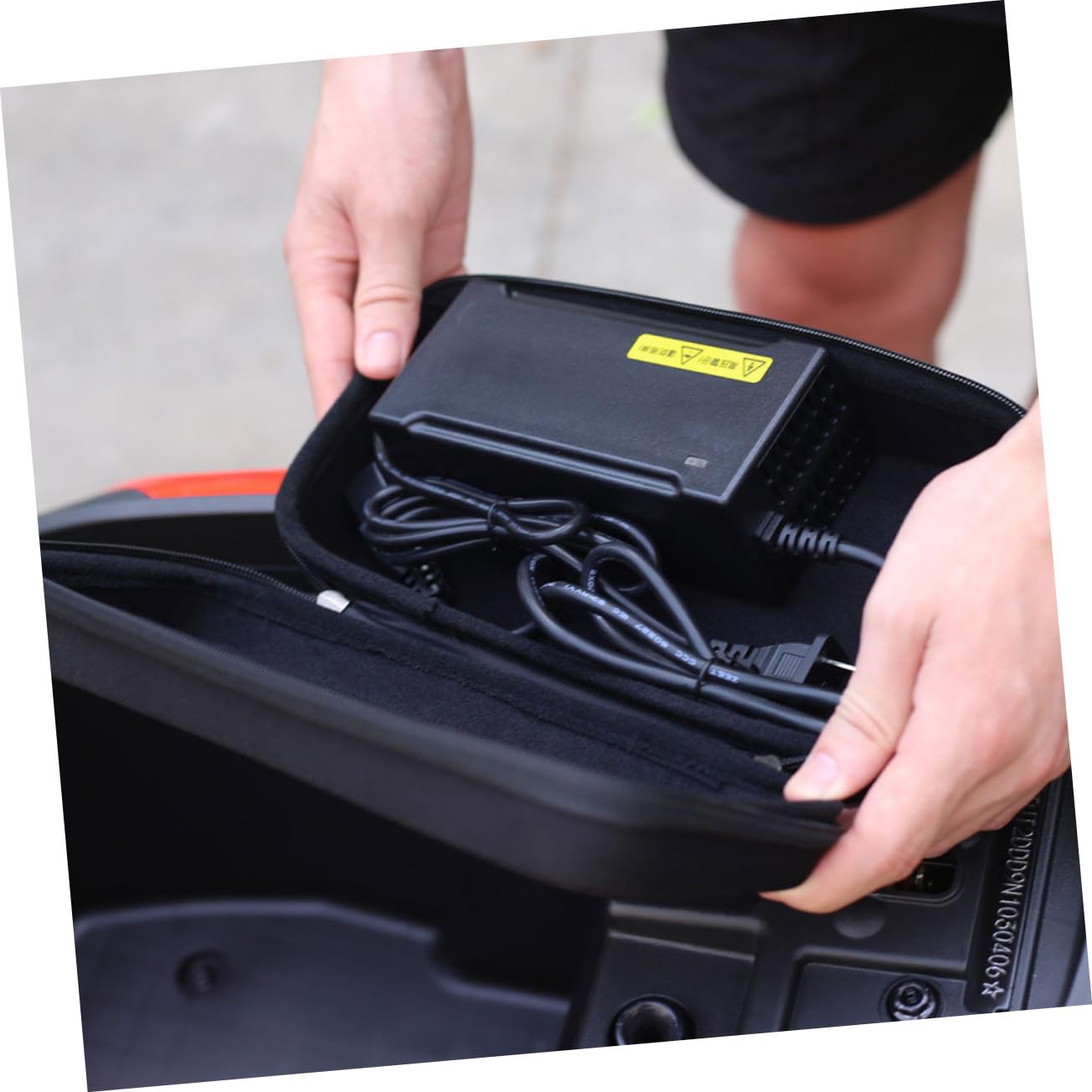 Pochette de Rangement pour Chargeur de Vélo 2 Pièces Noire