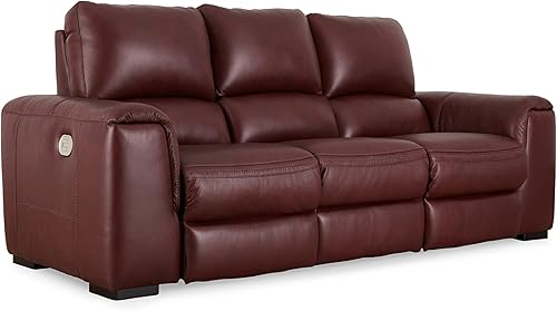 Signature Design by Ashley Alessandro - Sofá reclinable de cuero contemporáneo con reposacabezas ajustable, color rojo disponible en Yaxa Colombia