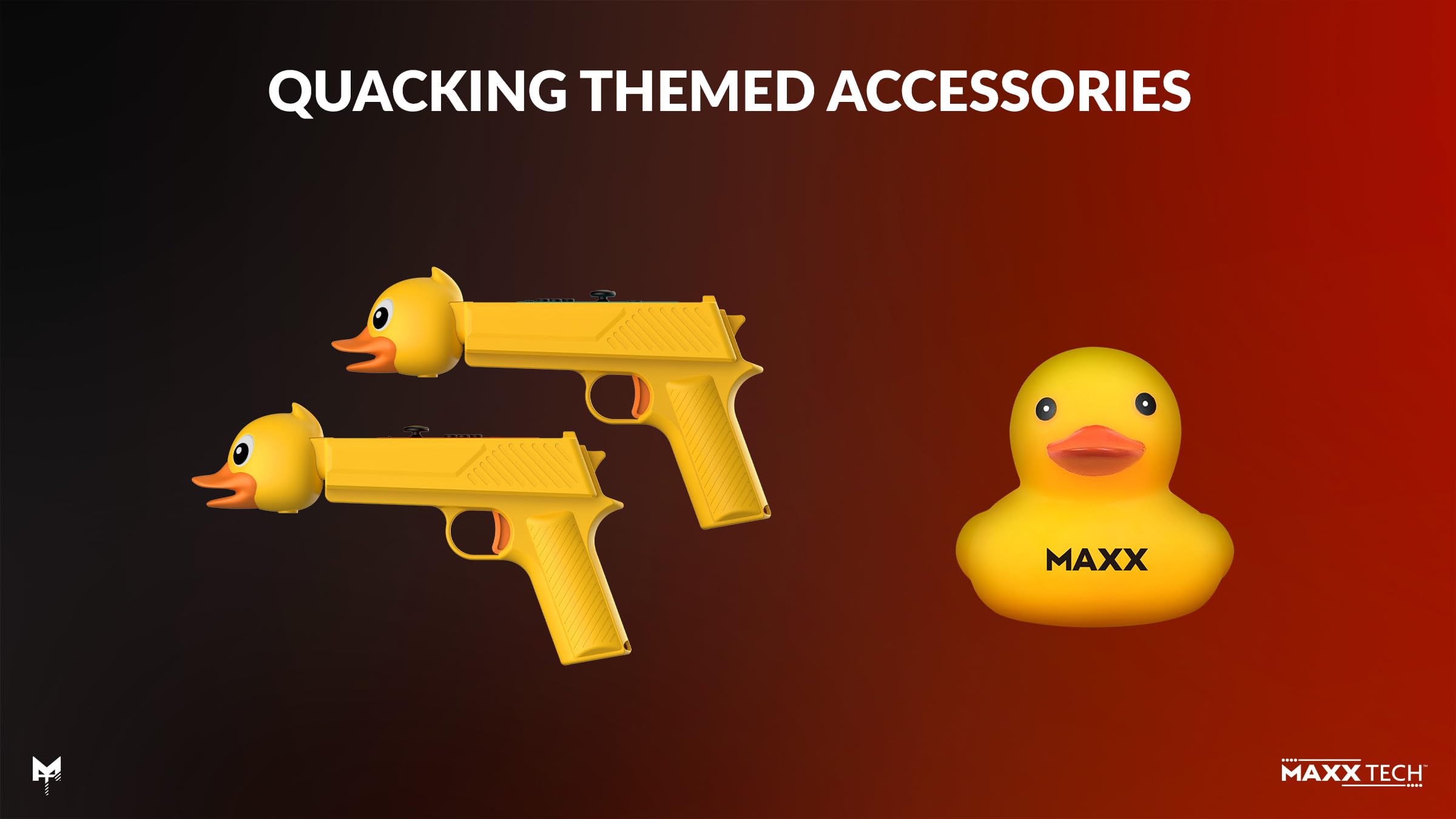 Maxx Tech Duck, Quack, Shoot! Kit for Switch 2&1- Includes Downloadable Switch Code in Box game plus 2 Quacking Themed Duck Blasters! Compatible with Nintendo Switch 2 & 1! For All Joy-Cons!