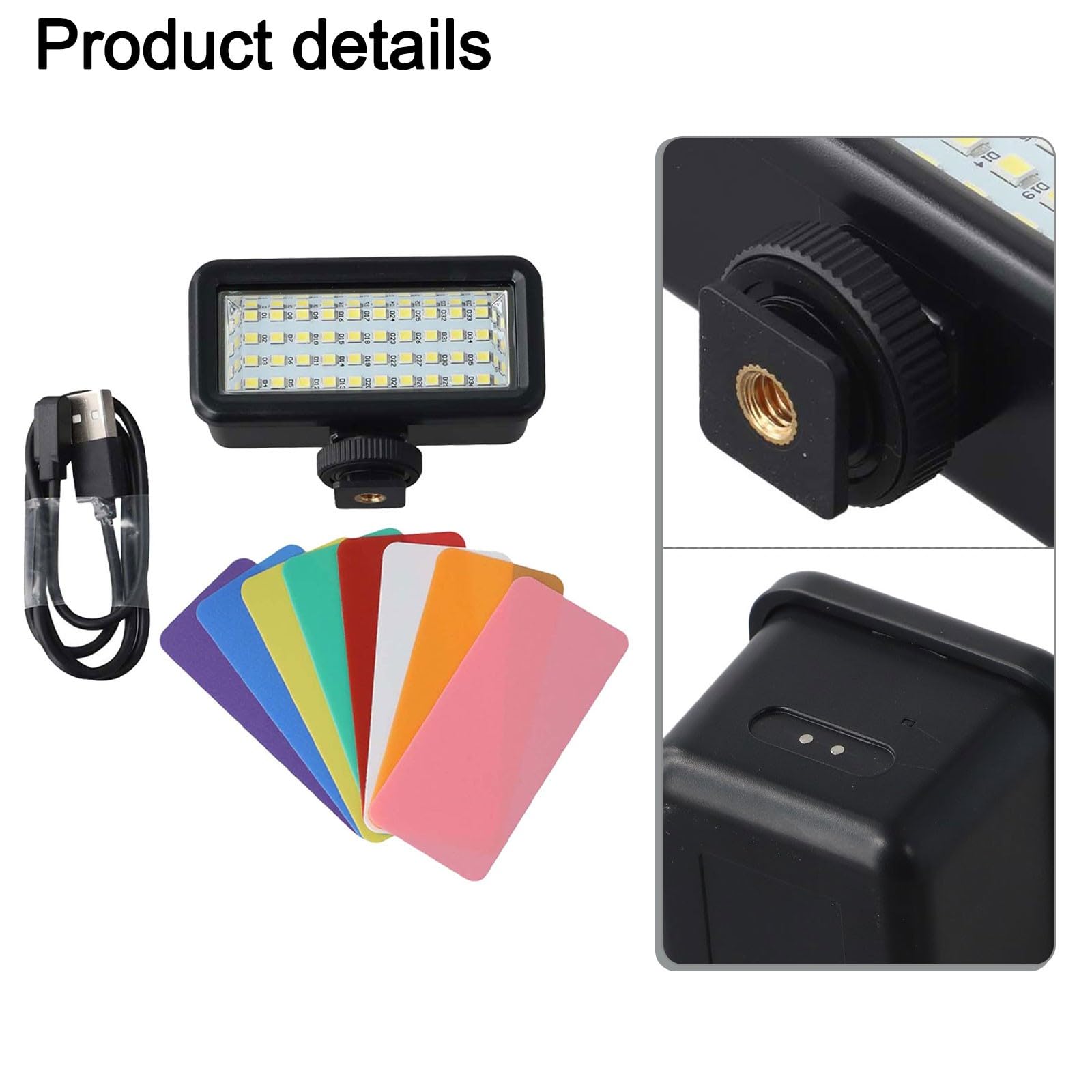 FACAIIO Luce subacquea per action camera, 2500mAh LED Video Fill Light, IPX8 impermeabile 40m, 650-750lm, 6000-6500K