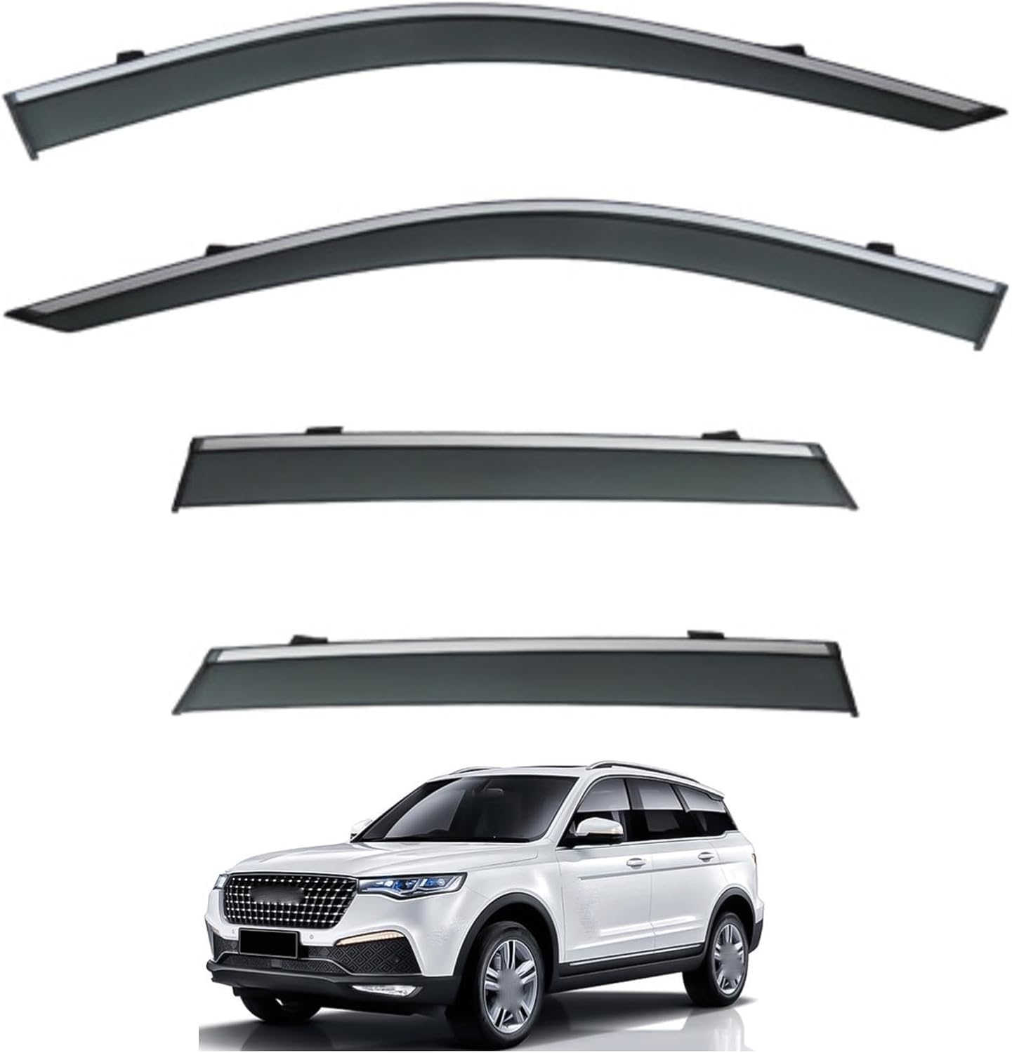 nwsplmy Wind Deflectors for Zotye T800 MK1 2018-2021, Rain Guards Window Visors, 4-Piece, Protects Against Fading & Cracks