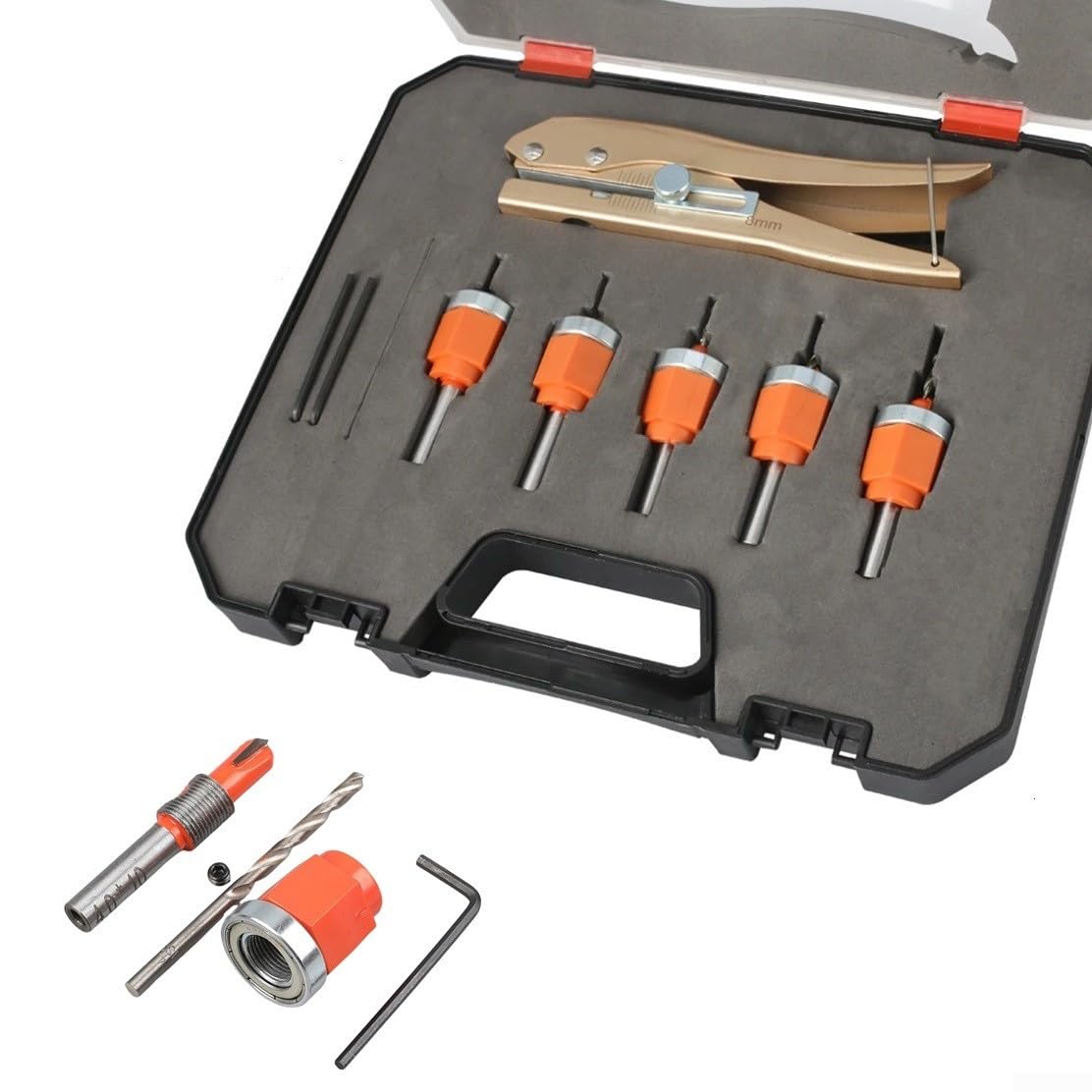 Edge Banding Tool Kit, Drill Set With Edge Banding Punch Pliers, With Edge Banding Punch Plier Edge Banding Tool Kit Countersink Woodwork Screw Extractor