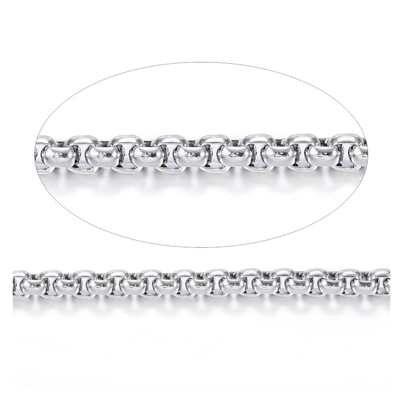 304 Stal nierdzewna Lutowane Łańcuchy do biżuterii majsterkowanie Dokonywanie akcesoriów naszyjnik bransoletowych 2x2x1mm, około 65,61 stóp (20 m) / rolka wanglan(schwarz)