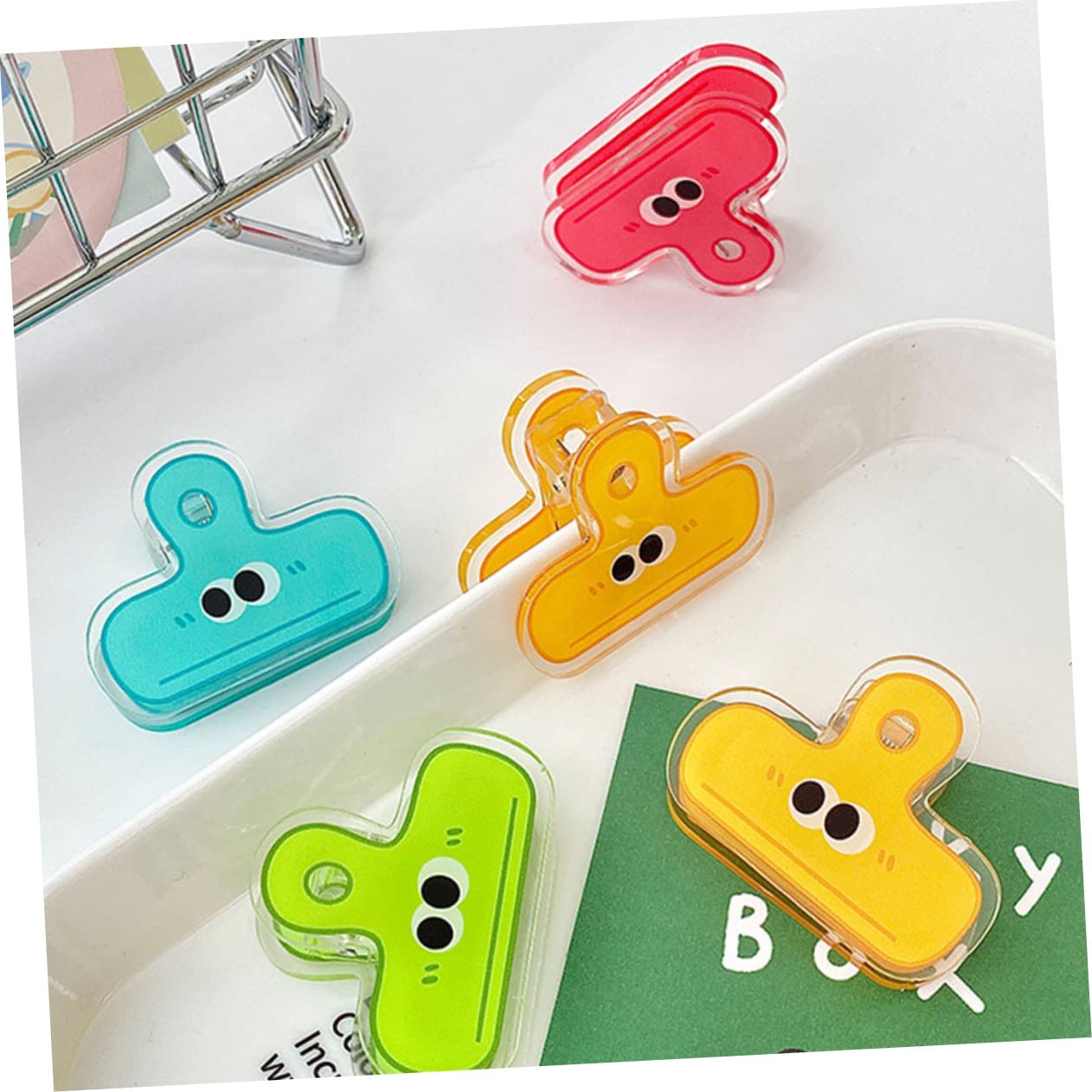 NOLITOY Cute Eye Clip Set - 8pcs Decorative Binder Clips For Food Bags, Papers, Office Supplies