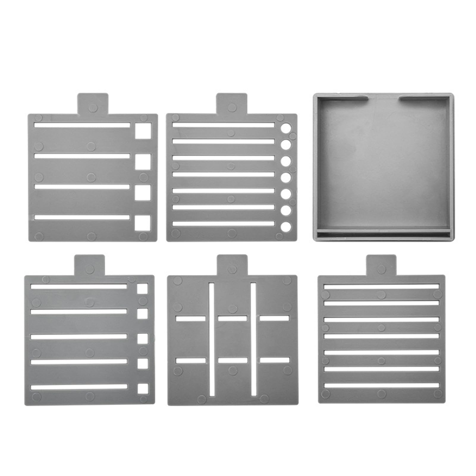 Glifora Note Holder for Desk - Plastic Note Box with 5 Templates and Clamp, Multi-Functional Note Organiser for Office, School and Home Use