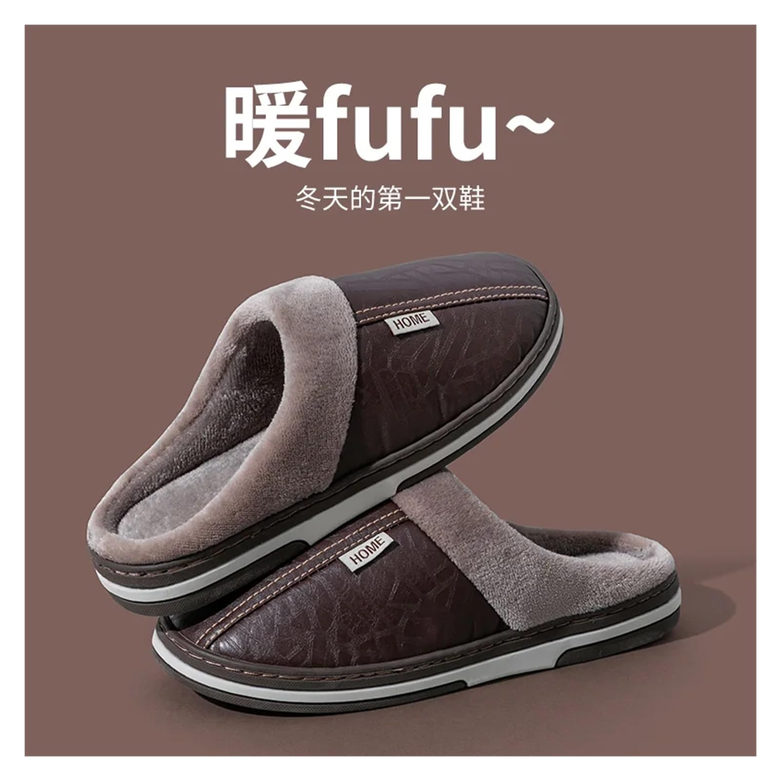 Pantofole da uomo Ciabatte da uomo invernali grandi taglie interno casa scarpe di cotone pelliccia basse camera letto pantofole