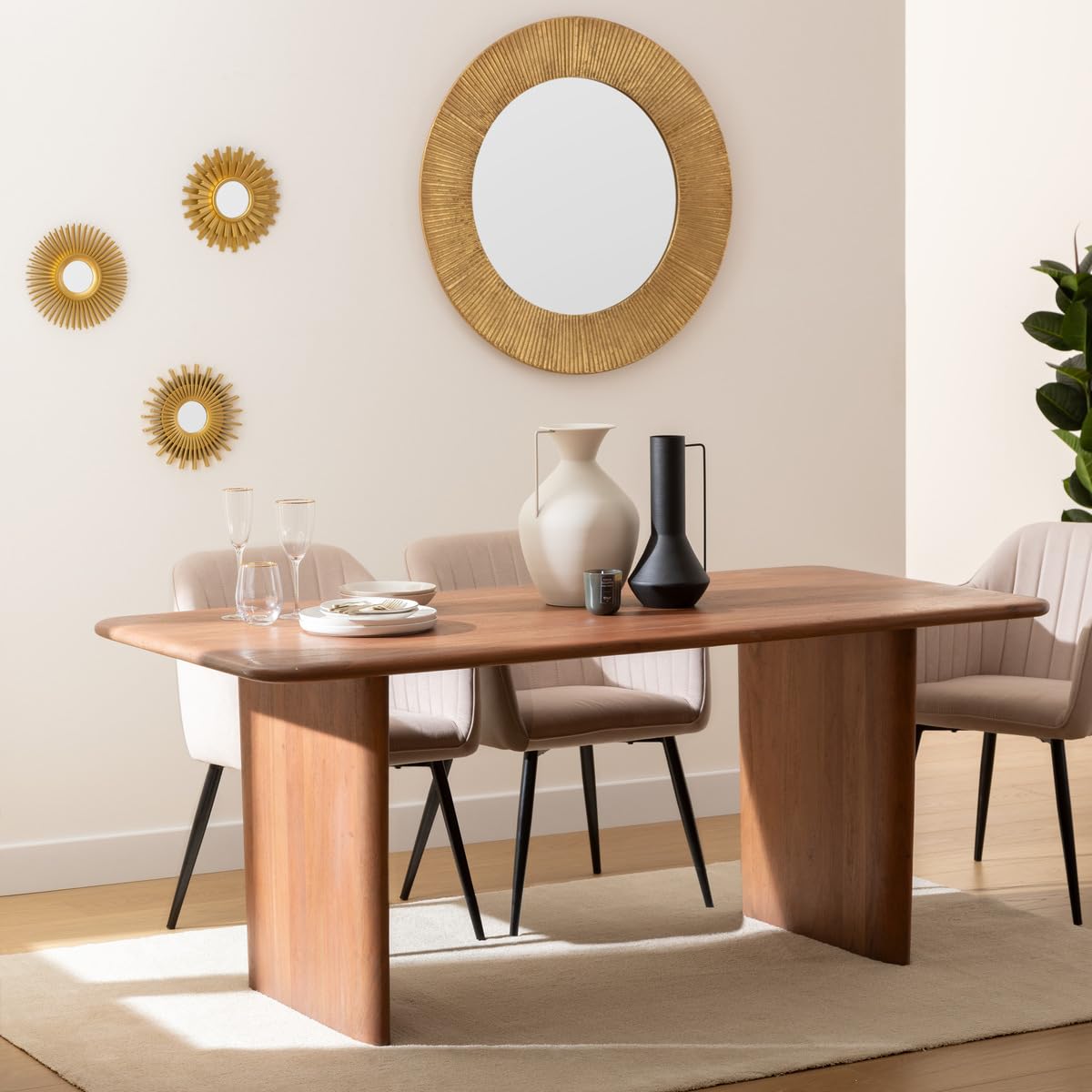 Tavolo da pranzo olbia in acacia l200cm bianco - Atmosphera créateur d