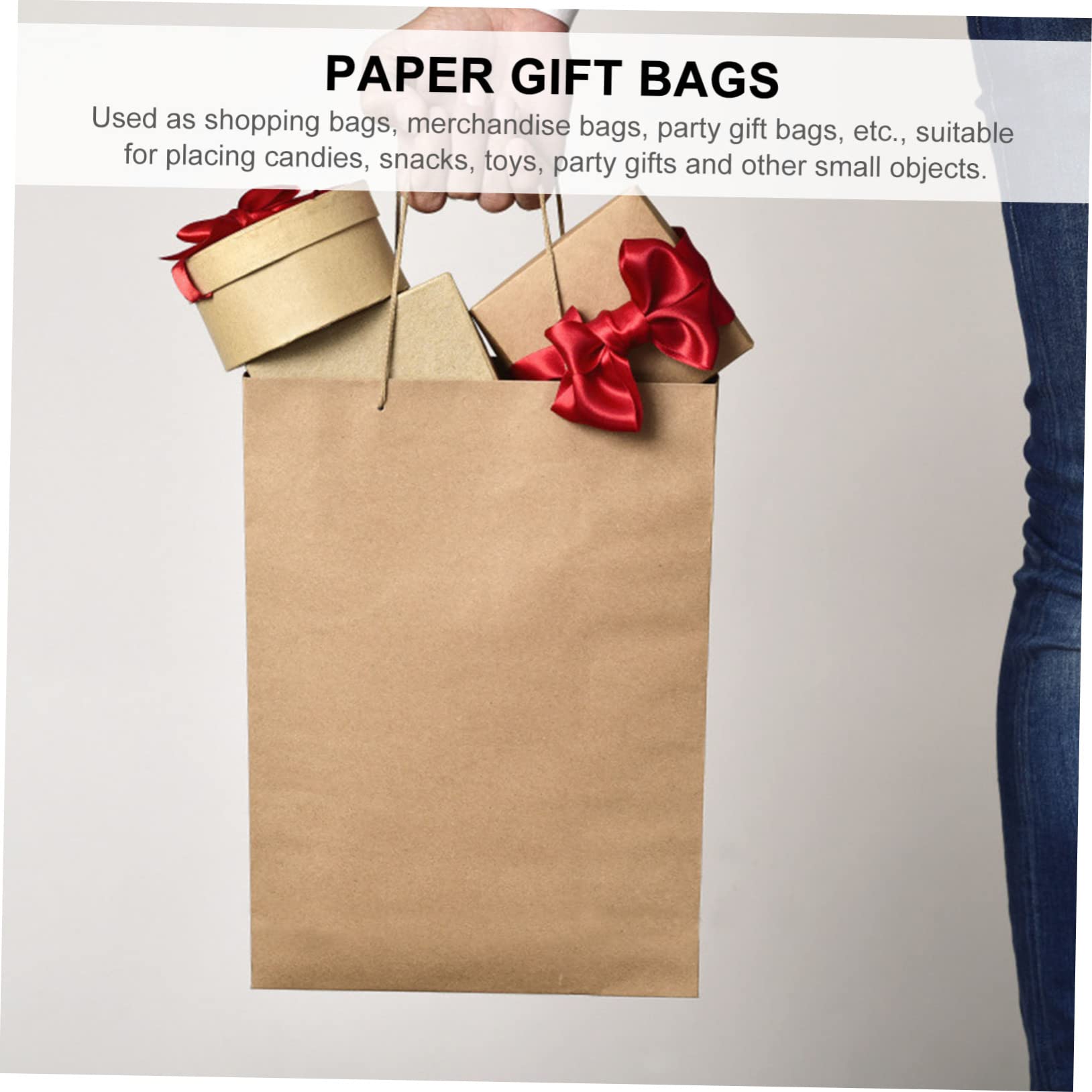 Amazon | OHPHCALL 25個持ち手付きクラフト紙袋 プレゼントバッグ 紙製