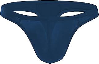 Men's Cotton Thong Low Rise Sexy Solid G-String Thong Bikini T-String Sexy Lingerie Panties Briefs L616 0009 (XS_Blue)-picture-29