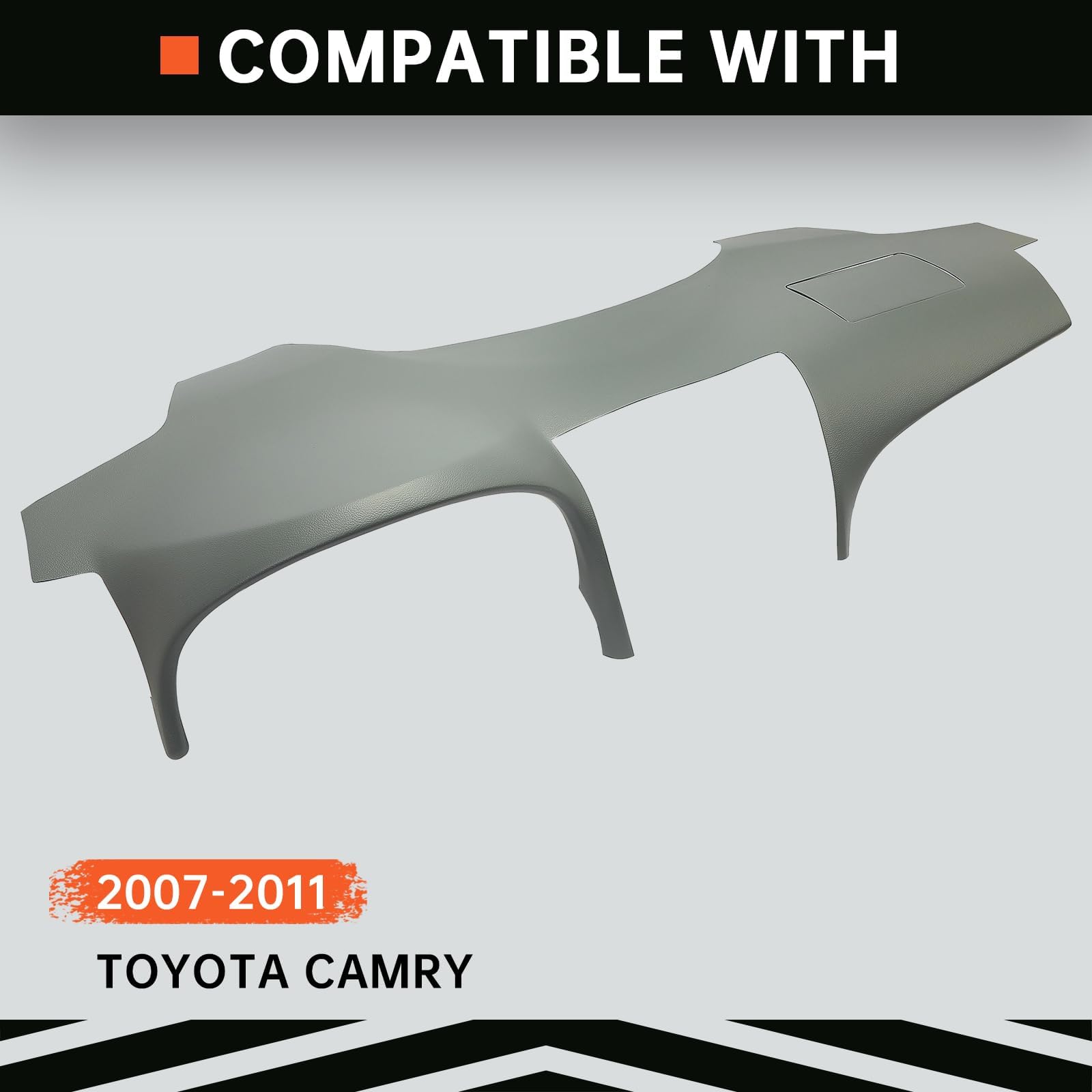 Kojem Dashboard Cap Cover Compatible with 2007-2011 Toyota Camry Gray Dashboard Cap Replacement ABS Plastic