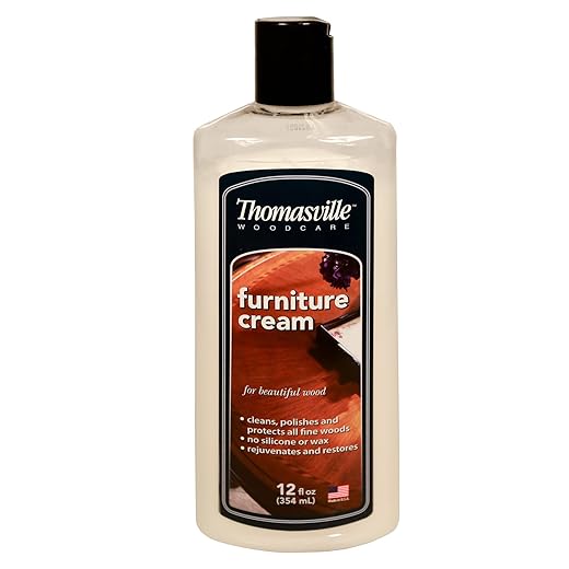 Thomasville Furniture Cream – Use on Hardwood, Laminated or Faux Finished Floors. Shine Restorer Protector, Surface Cleaner House Cleaning Supplies Home Improvement, Natural Look, Cuts Grease 12oz