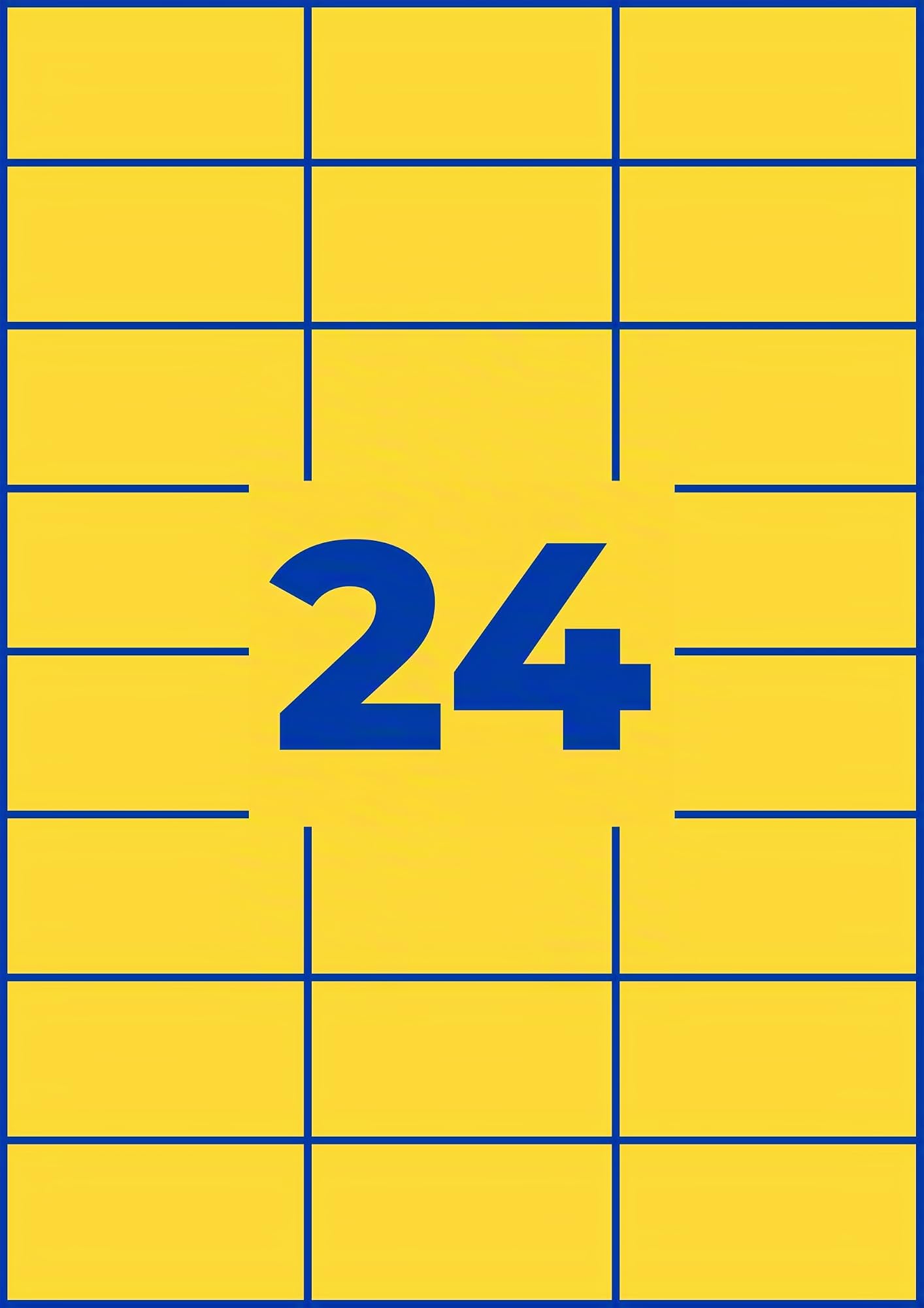 AVERY Zweckform 3451 Gelbe Etiketten (2.400 Aufkleber, 70x37mm auf A4, permanent haftend, selbstklebende Farbetiketten, Papier matt, bedruckbare, farbige Klebeetiketten) 100 Blatt