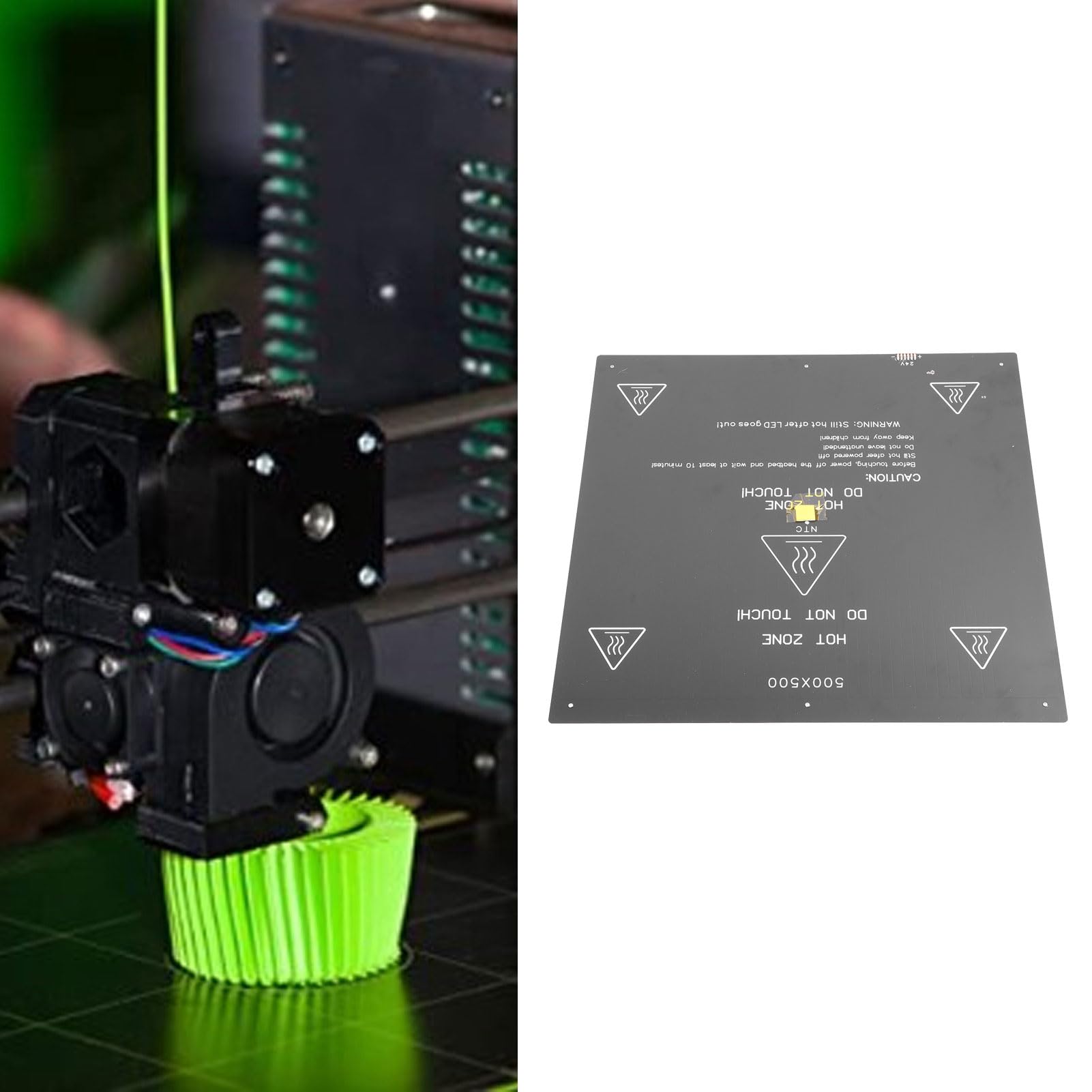 Heizbett für 3D Drucker 24 Volt 350 Watt 500 x 500 mm Aluminium Legierung Schnelle Erwärmung Heizplatte Hotbed