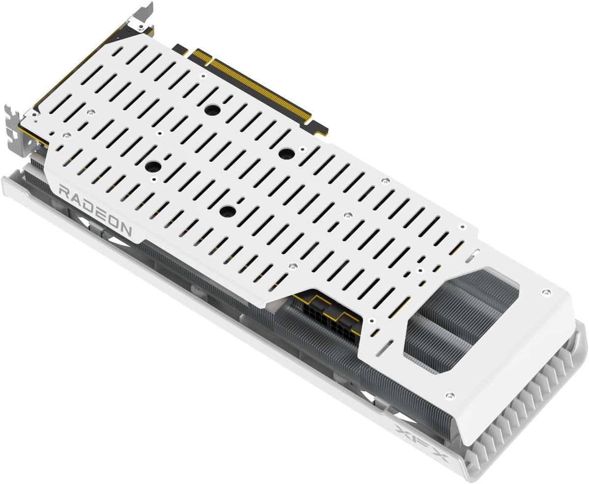 XFX Speedster QICK319 Radeon RX 7800 XT White CORE Gaming Graphics Card, backplate view