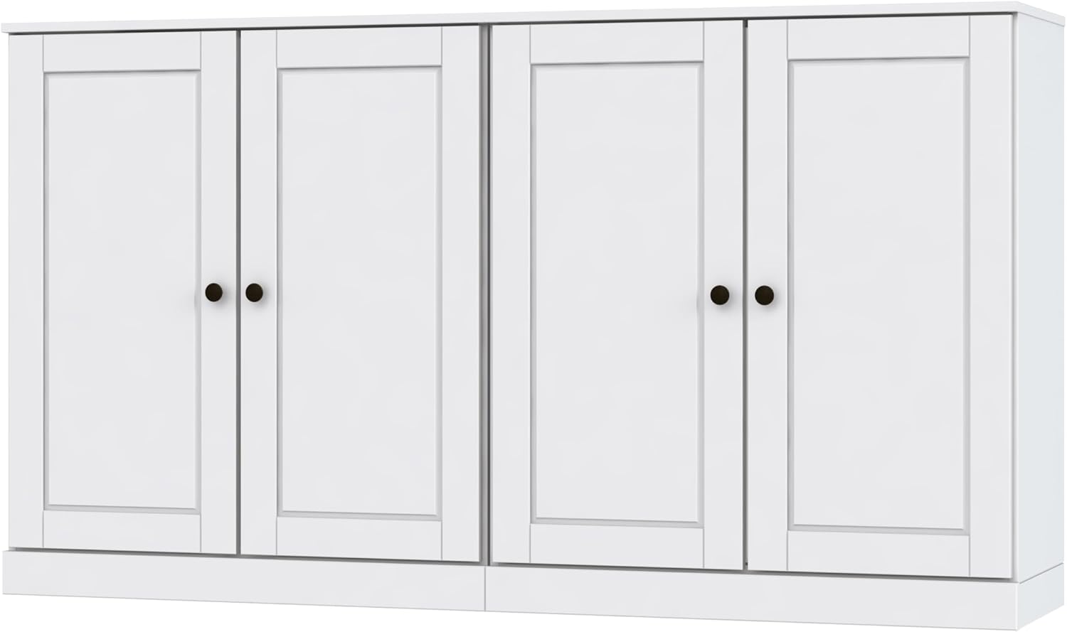 Palace Imports White Sideboard Cabinet - Solid Wood Sideboard - 64" Wide - Credenza Storage Cabinet w/ 4 Raised Panel Doors & 4 Adjustable Shelves - 100% Eco-Friendly Wood Side Boards for Living Room