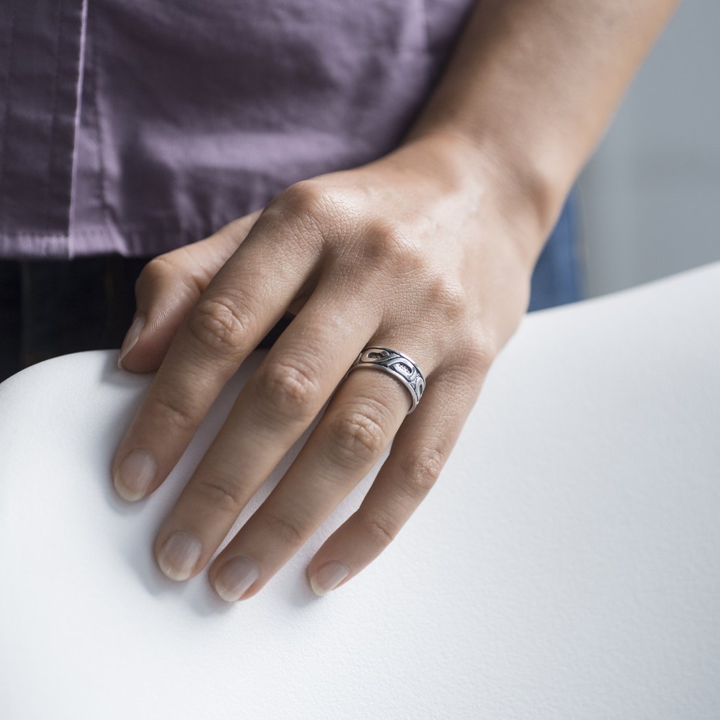 MATERIA by Matthias Wagner Unendlichkeit Ring Silber 925 für Damen Herren antik rhodiniert