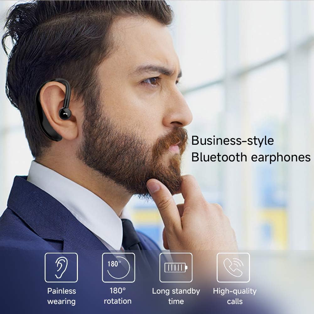 SLuB Auricolare Bluetooth Wireless Bluetooth 5.4 In-Ear Auricolare monoauricolare Microfono incorporato di alta qualità Orientabile a 180° Universale per orecchio destro e sinistro(Verde)