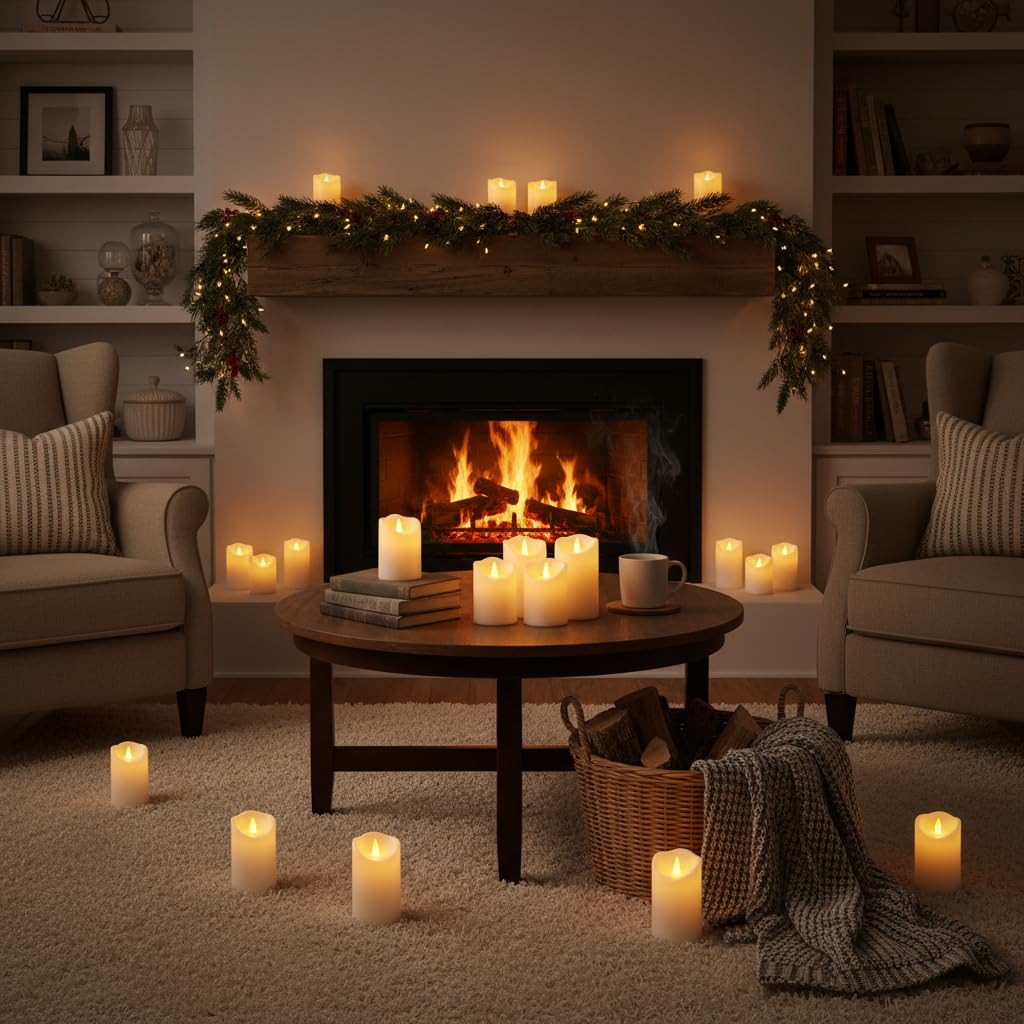 Paquete de 3 velas sin llama con control remoto y temporizador, color marfil, impermeables, para exteriores, velas LED (3 x 4 pulgadas, 5 pulgadas, 6 pulgadas), funcionan con pilas para