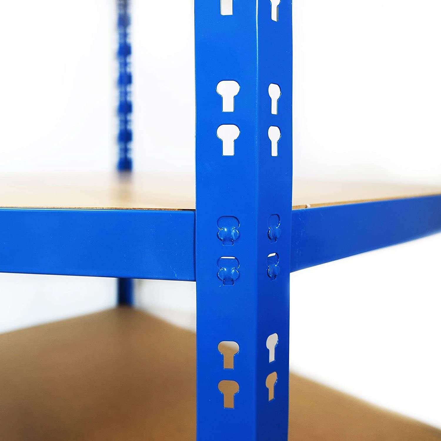 Karat Scaffale portaoggetti per carichi pesanti per Garage, Cantina, Atelier - Scaffale a griglia - Mensola angolare - Mensola per pneumatici (ripiano angolare blu, 180 x 90 x 42 x 60 cm)