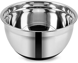 Jingtaihua Saladier en acier inoxydable avec couvercle, bol mélangeur avec fond en silicone antidérapant, léger et durable, convient également aux pâtisseries, boulangerie, fabrication de nourriture.