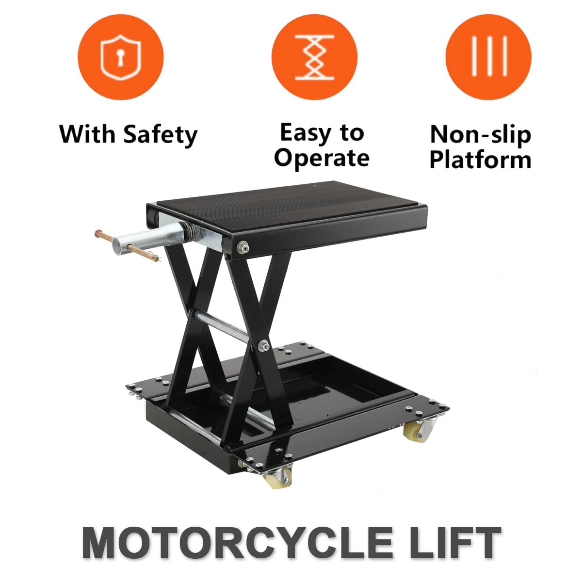 Cric de Moto Levage, Leve Moto Hydraulique Hauteur 12-39 cm Pont Élévateur Ciseaux Moto en Acier Plate-Forme Élévatrice Moto Dimension Lève Moto Sécurisée Table Élévatrice Moto Réparation Quad