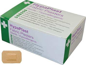 Safety First Aid HypaPlast Pack of 100 Fabric Plasters, 7.2cm x 5cm