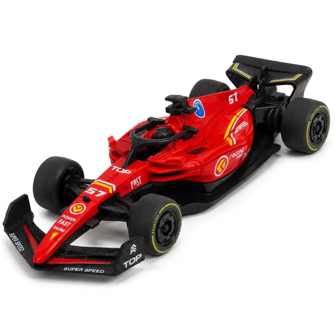 GRIPZ SR-1 Redline 1:43 Scale Formula Racing Diecast Car Toy with Pull Back Action, Metal Body, Rubber Tyres, High Speed F1 Race Car Model for Kids 3+ Boys, Racing Collectible (Red)-image-6