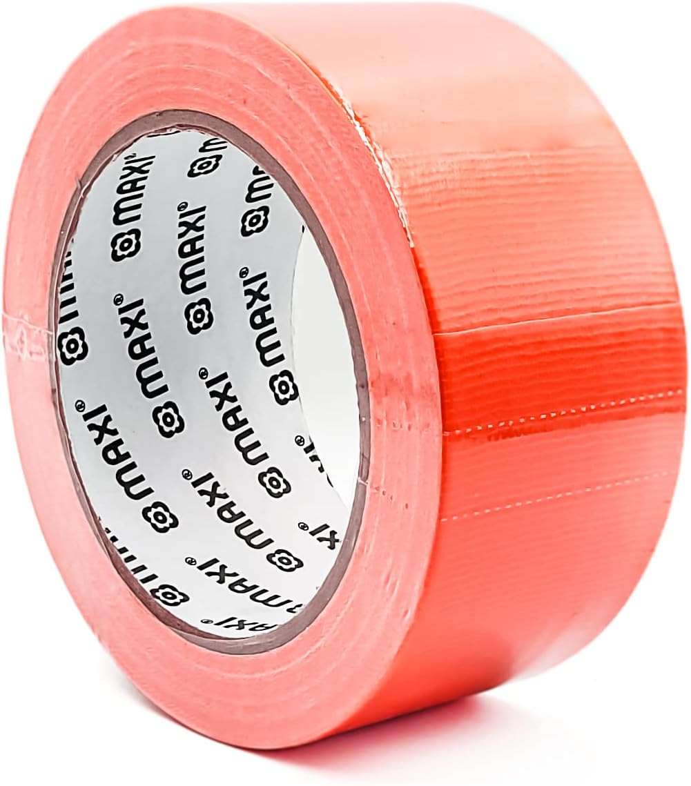 Maxi 48Mm X 25Yds Duct Tape Red, Waterproof Strong Adhesive Tape for Patching, Sealing, Securing Cables and Labelling, Heavy Duty Tape for Indoor & Outdoor Use