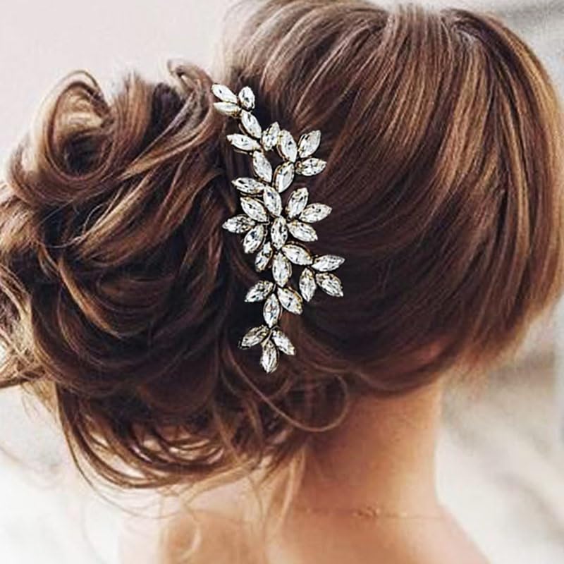 Long Silver Bridal Hair Comb with Crystals Wedding Hair Accessories - Crystal Bridal Hair Comb - Silver  main image 3