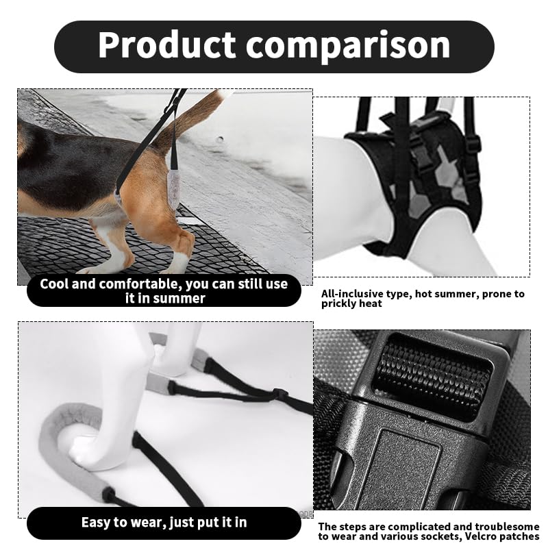 Dog Lifting Harness, Adjustable Assistance Dog Harness Dog Sling Leg Support for Injured Disabled Elderly Dogs Walking Aid - Image 5