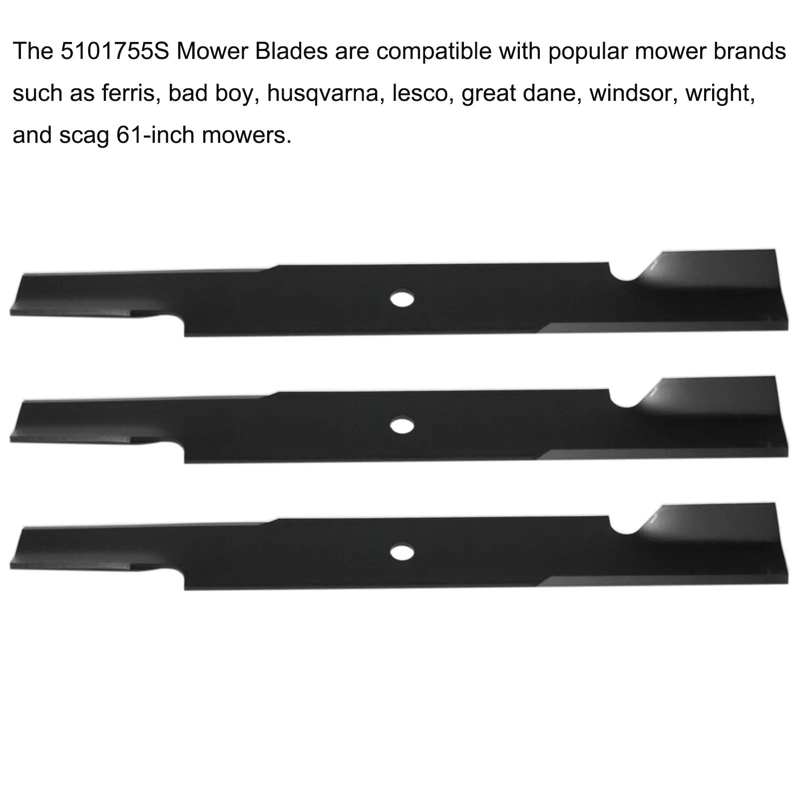 5101755S - Cuchilla para cortacésped de 21 pulgadas compatible con Ferris Bad Boy Scag All de 61 pulgadas, reemplaza 1520842, 1520842S, 5020842, 5101755