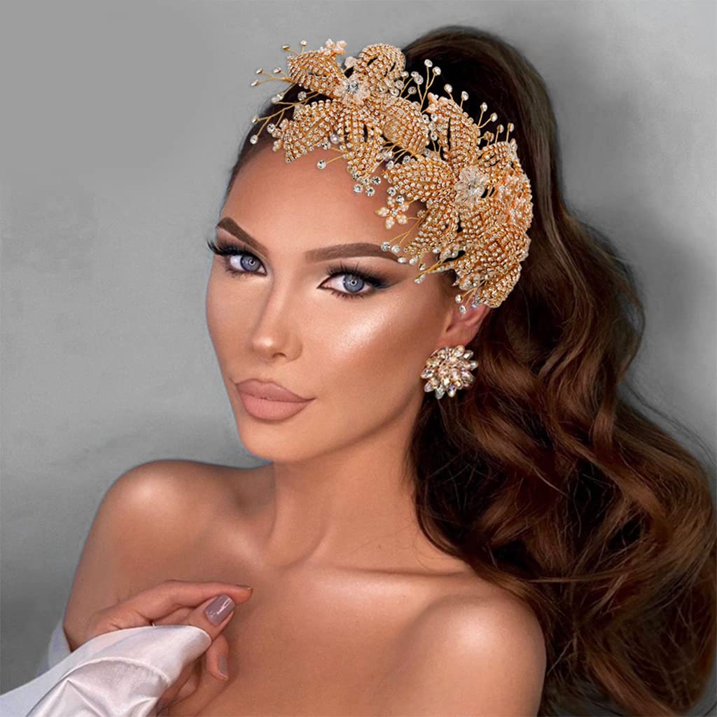 Fascia per capelli per donne e ragazze, con strass, fascia per capelli con strass, accessorio per capelli carino