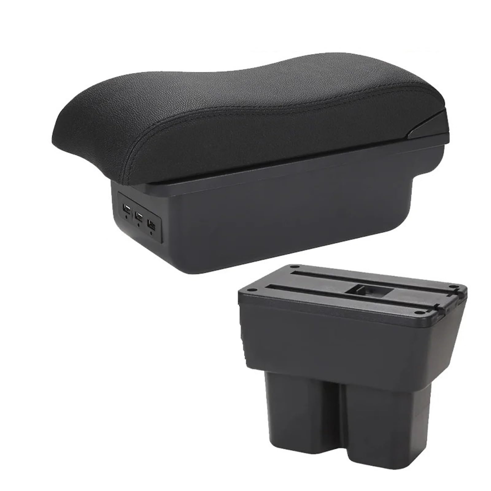 Hguvsjd Armrest Box For Suzuki For Jimny JB74 2018 2019 2020 2021 2022 2023 2024 Car Armrest Storage Box Retrofit Parts Interior Car Armrests(B Black line 3USB)