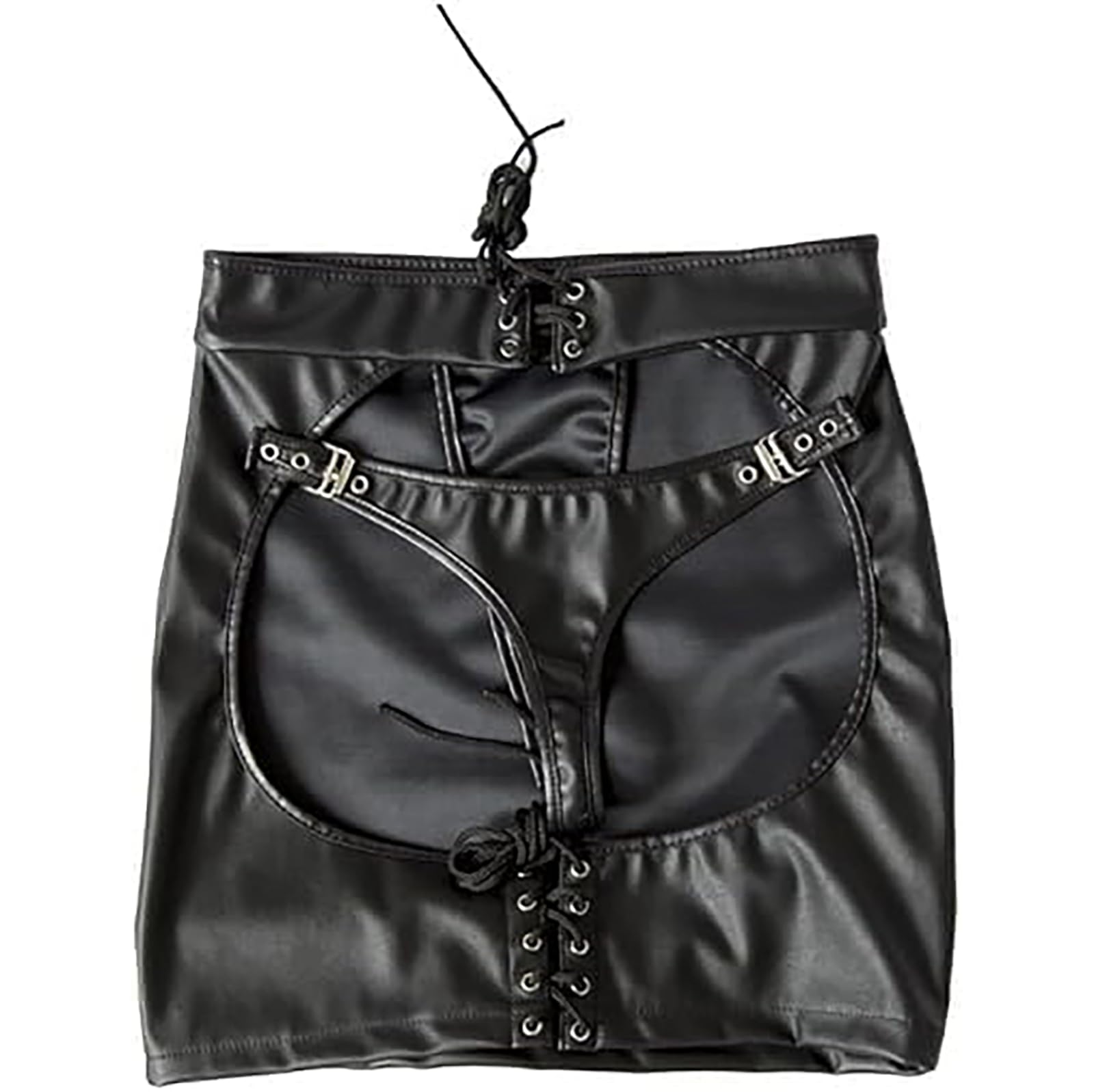 Jupe en Cuir Femme Exposé Butt Cuir Butt Lifter Court Fesses Réglables SM & Bondage Lingerie Sexy Jouets Sexuels Femmes Lingerie