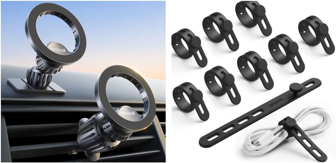 LamicallLamicall for Magsafe Car Mount + 10Pack Silicone Cable Ties
