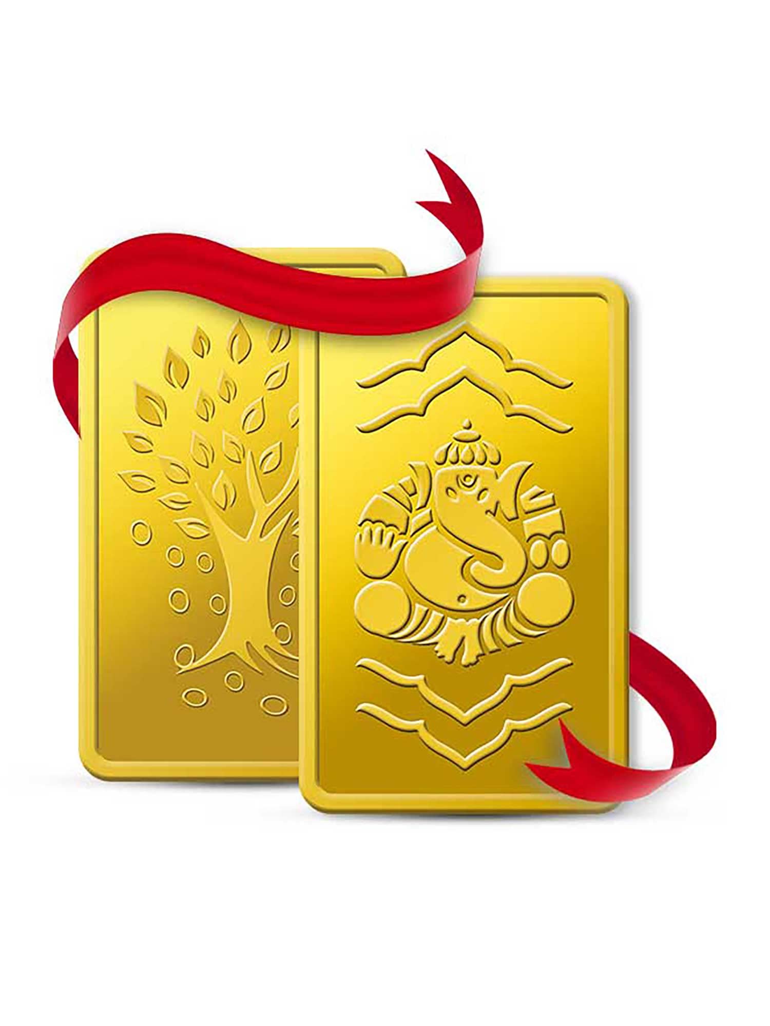 24k (999.9) Pure (1 gm Kalpataru Tree + 2 gm Ganesha) Gold Bar Combo